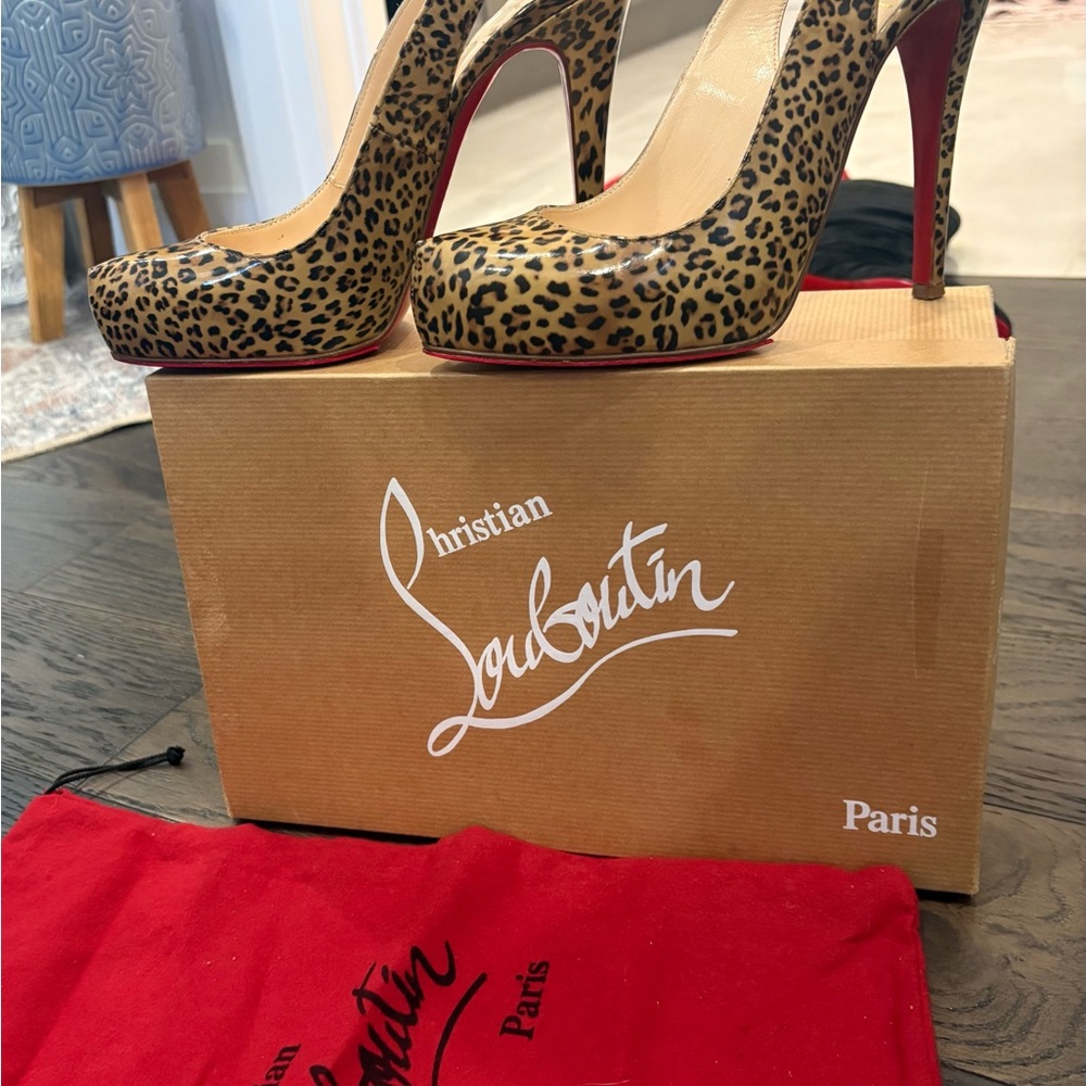 Christian Louboutin Leopard Print Heels with Red Soles